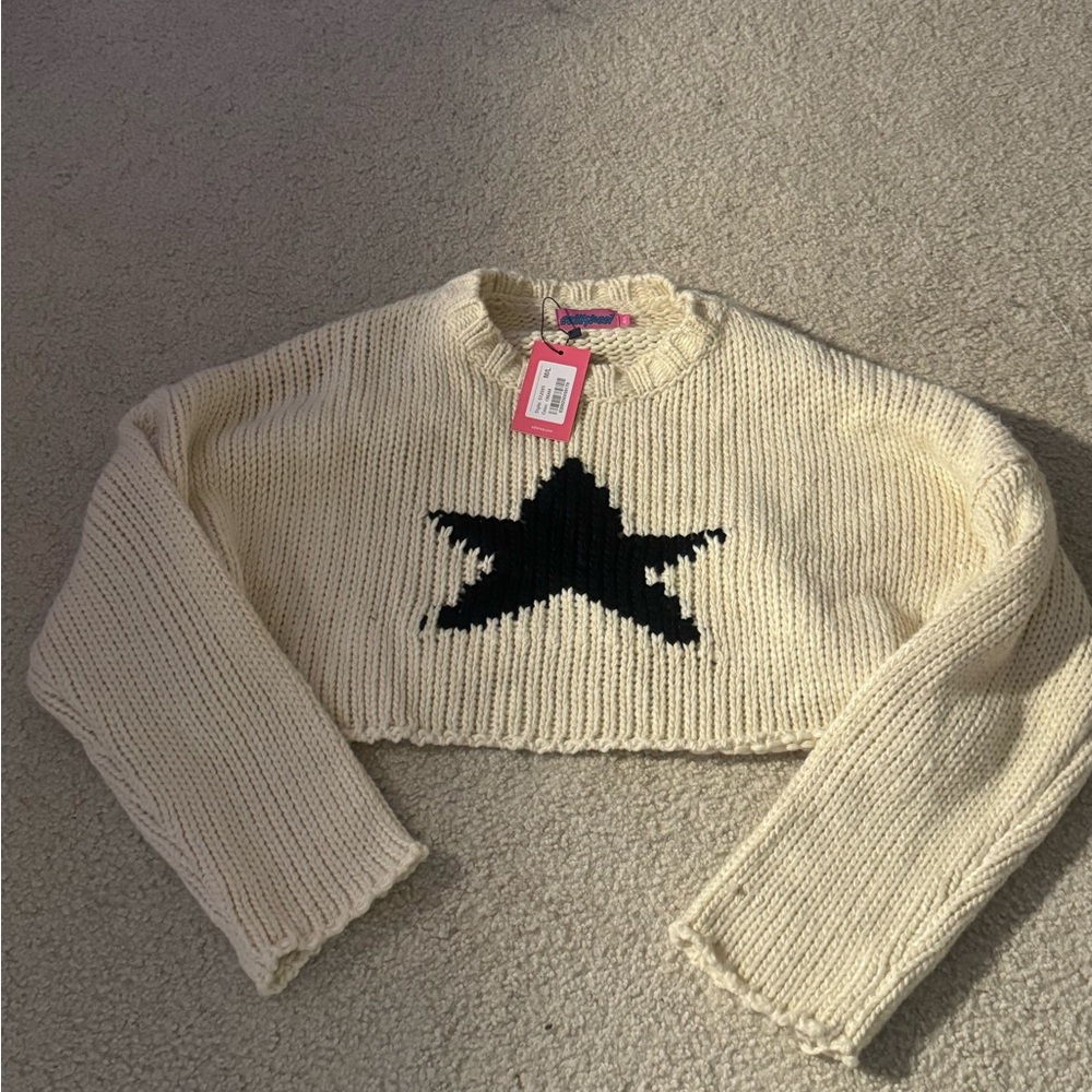 NWT edikted cropped star sweater